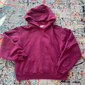 abercrombie maroon cropped essential hoodie